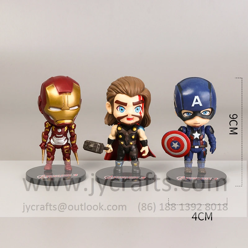 
Cute Type Marvel Superheros 3.5 inch figure toy for decoration- 6 characters in one set 