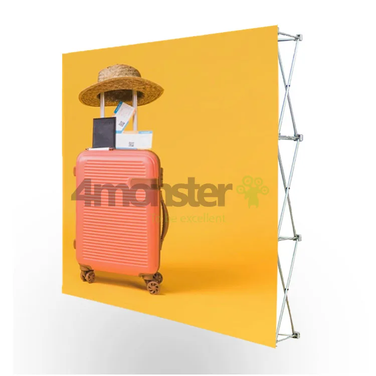 Easy Up And Folding Advertising Trade Show Backdrop Adjustable Pop Up Display Background