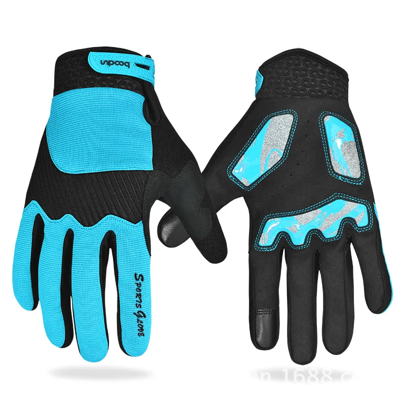 Black Leather Mens Cycling Gloves Bicycle High Elasticity Motorbike Winter  Lycra Riding Gloves