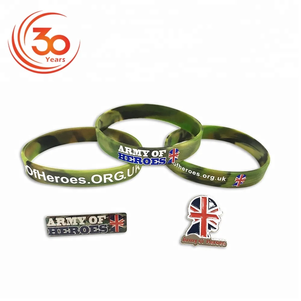 personalized silicone wrist bands camouflage silicone band printed bracelets silicone