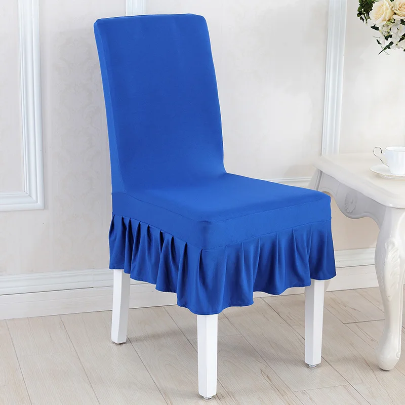 Кофейный полу обернутый спандекс полностью Эластичный чехол на стул с юбкой