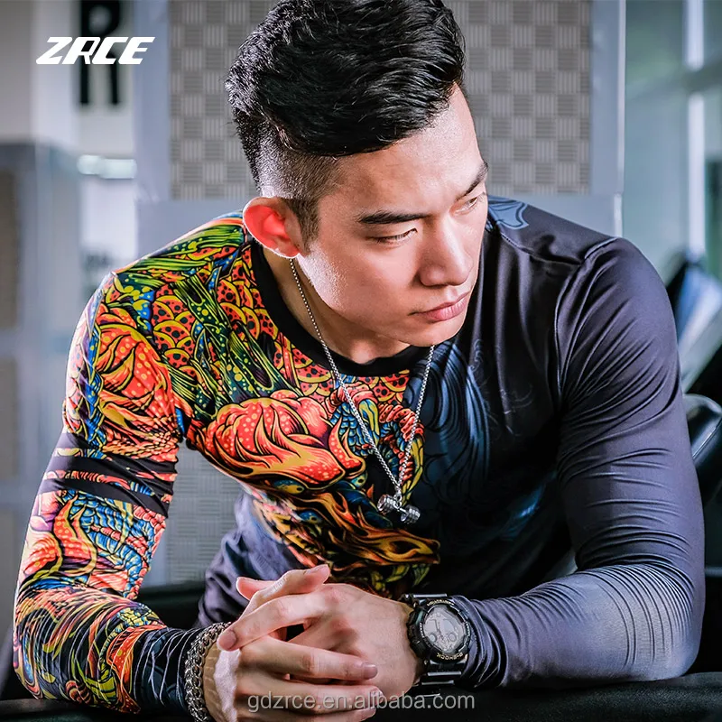 
ZRCE Brand T Shirt Men 3d Printed Chinese Style Dragon Compression Shirts Fashion Casual Party Clothing Men Plus Fitness T-shirt 