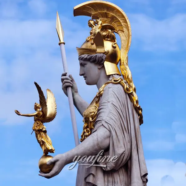 Hand Carved Natural Stone Ancient Greek Marble Mattei Athena Statue