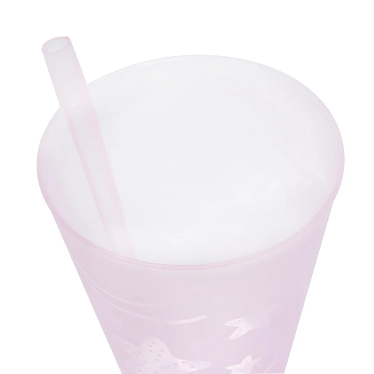 
Amazon Hot Sale Children Plastic Drinking Water Cups Built in Drinking Straw Fruit Juice Milk Drink Home Cup Juice Cup 