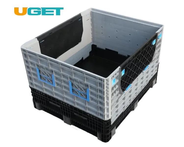 Large Folding Plastic Pallet Container Bin For Fruit And Vegetables Plastic Pallet Box With lid