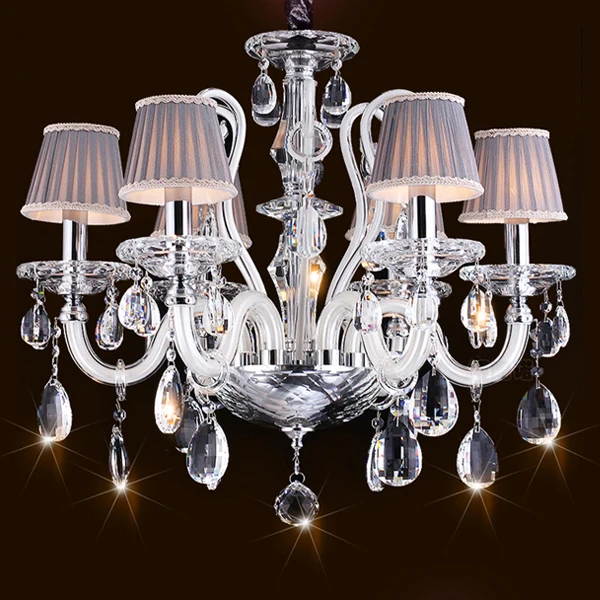 Crystal tiffany lamp Made in china modern crystal chandelier hotel villa living room decor glass chandelier with withe arms