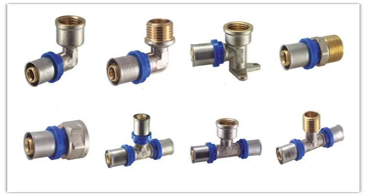 GLOWJOY FT1301N Никелированный прессовый фитинг двойной прямой без резьбы для соединения металлопластиковых труб