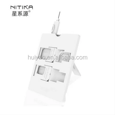 NITIKA White 4-in-1 Nano to Micro Normal SIM Card Adapter witn inject Pin