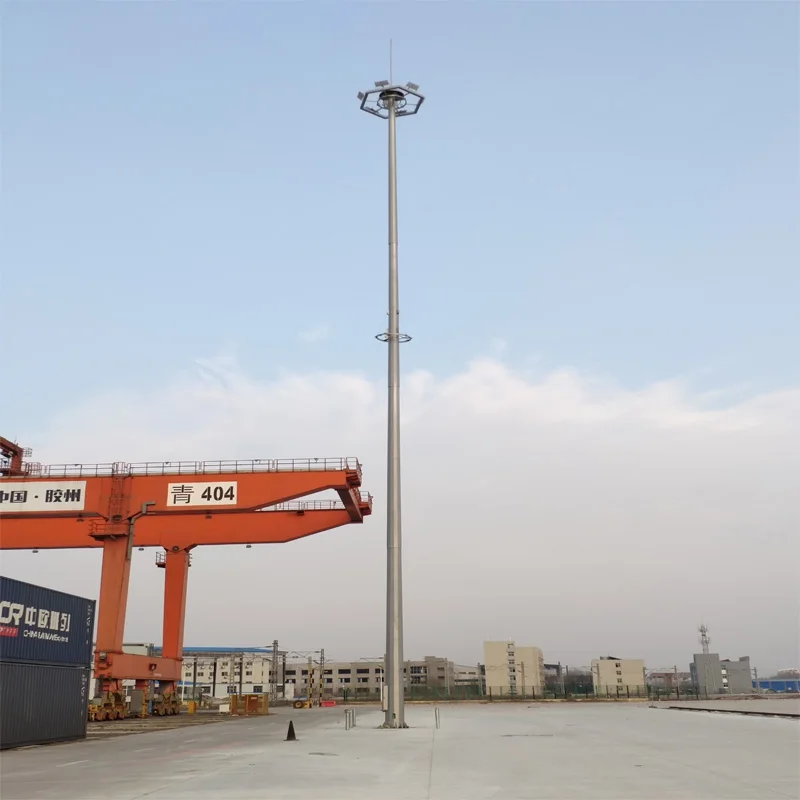 
35m meters led high mast lighting pole with high quality price list 
