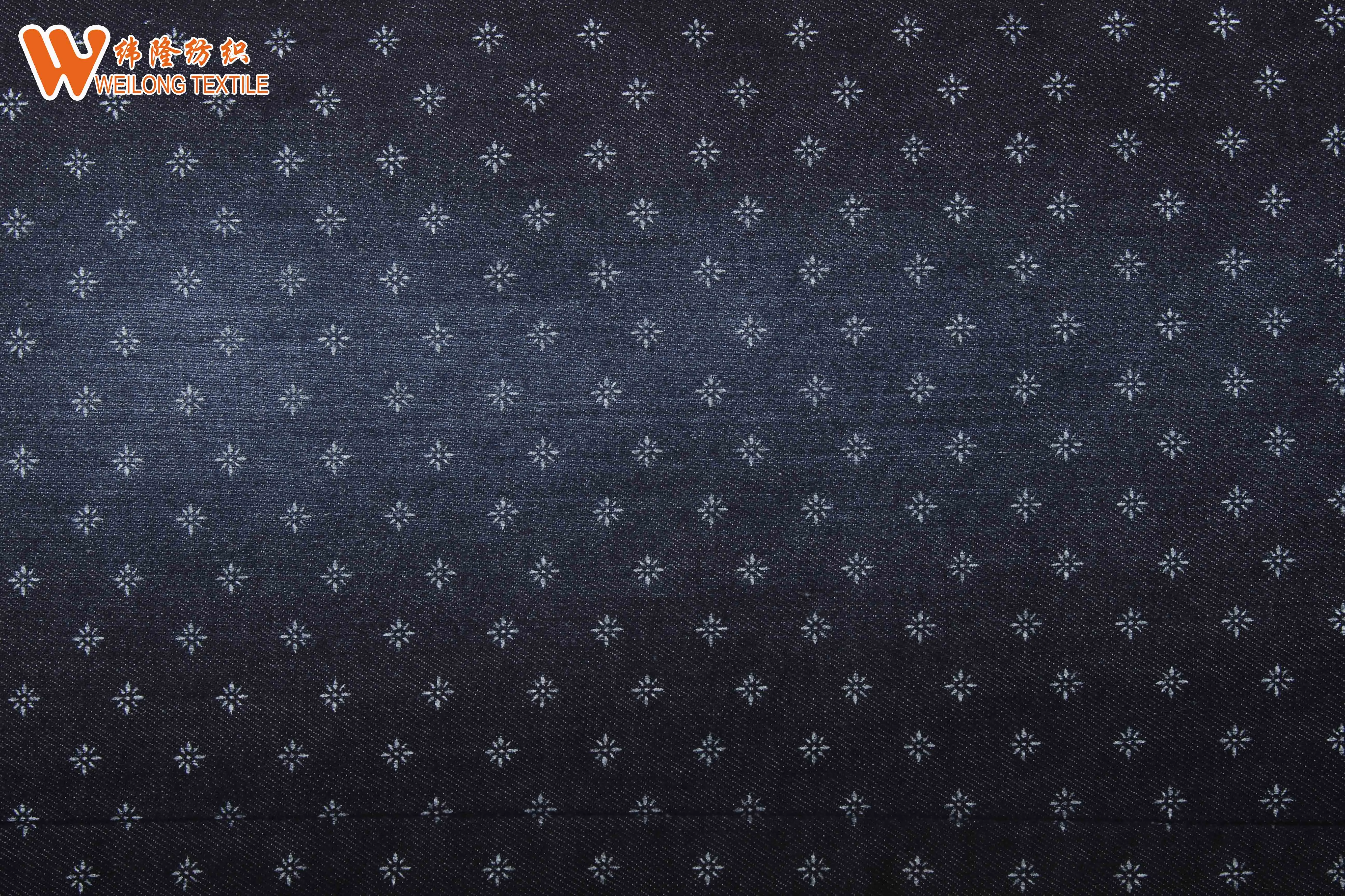 Wholesales factory cotton light weight  denim jeans fabric with printing