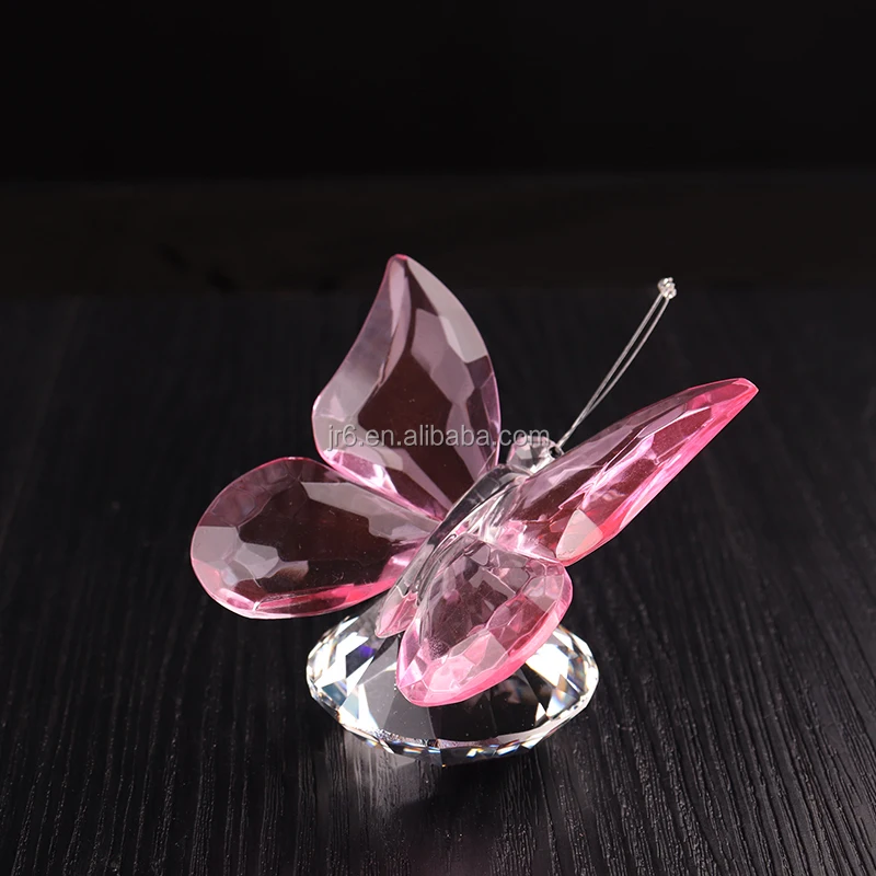 Wholesale Colorful Crystal Glass Butterfly Figurines for Wedding Favors and Home Ornaments