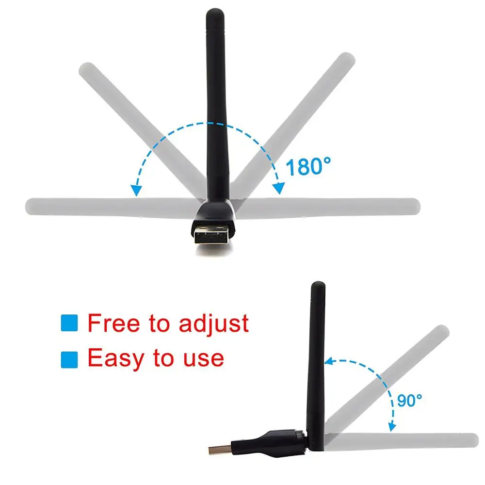802.11n/b/g wifi nano usb адаптер rt5370 для ТВ-приставки с внешней антенной 2 дБи