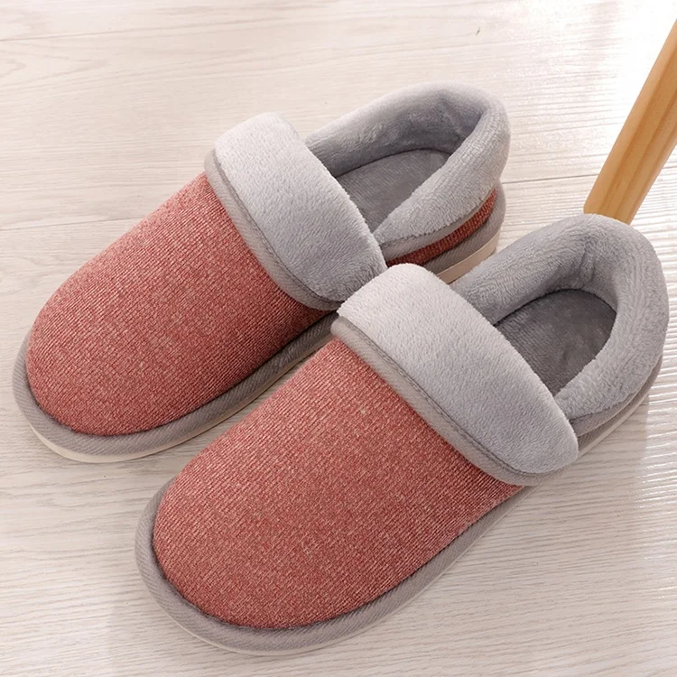 New design  Autumn winter adult fur slippers Man and women Warm slides fleece Lining house Indoors Shoes cotton bedroom slippers