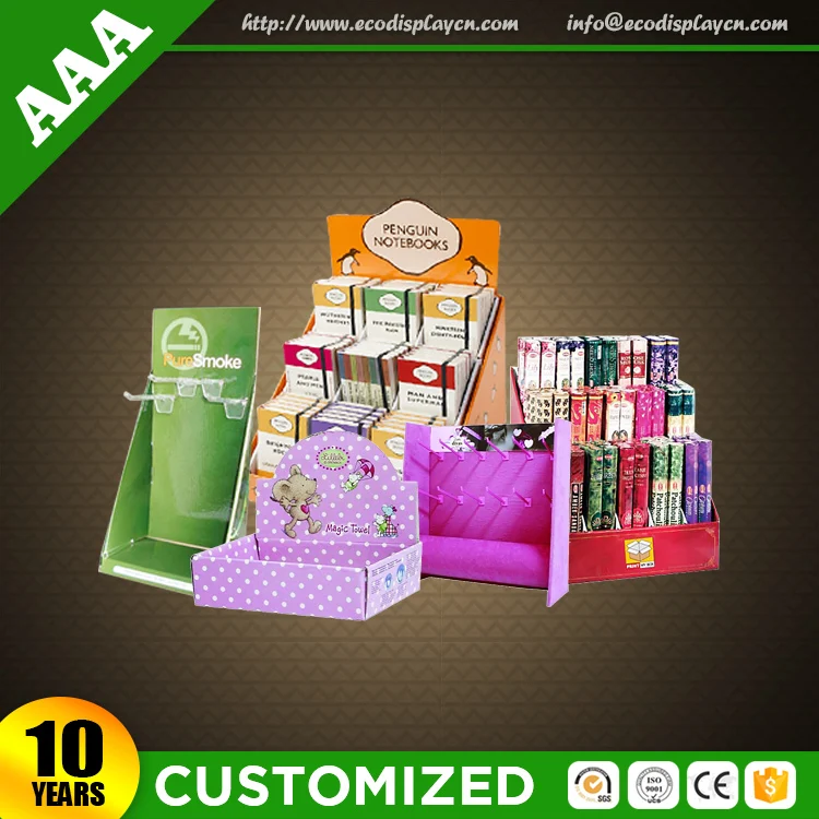 Wholesale Cardboard Paper Product Floor Eyelash Cosmetic Display Stand Cardboard Makeup Displays Rack