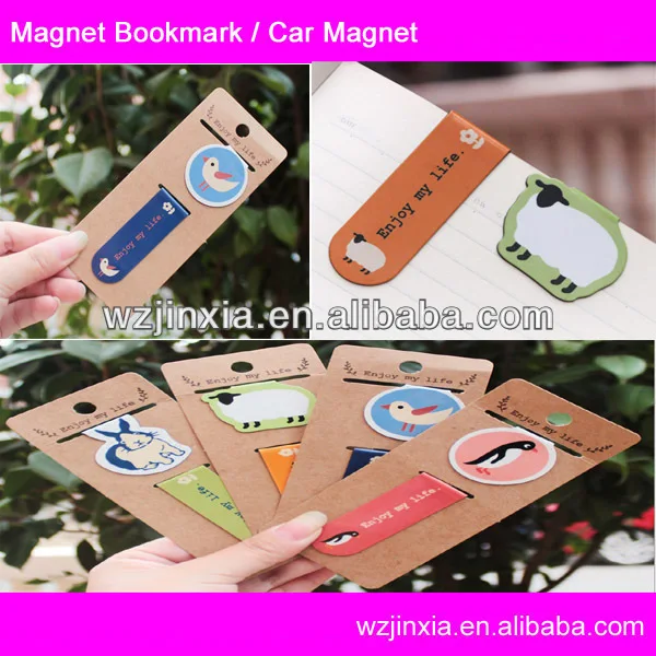 
Hot promotional magnetic folding paper bookmark 