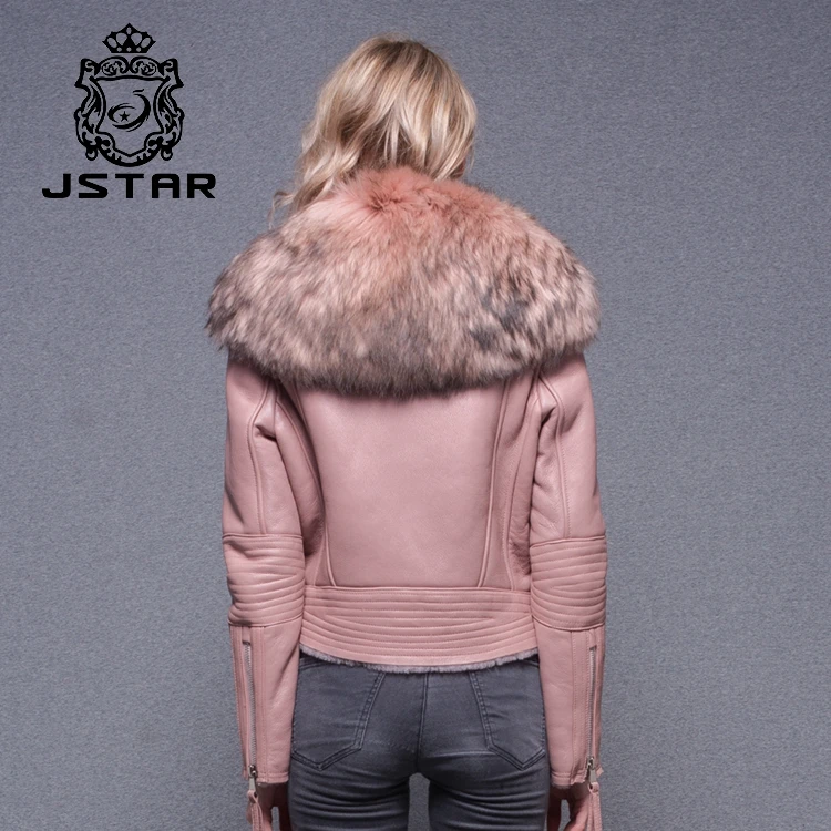 Manufacture Sheepskin Coat Women Lamb Leather Jacket Double Face Coat