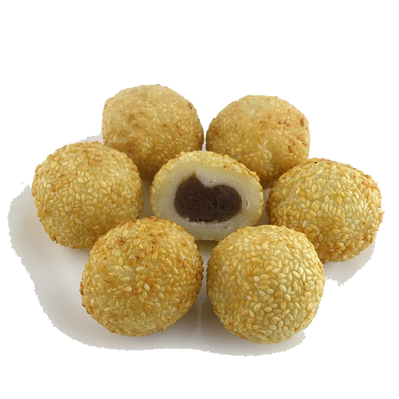 Chinese traditional food  frozen dried sesame ball with bean paste