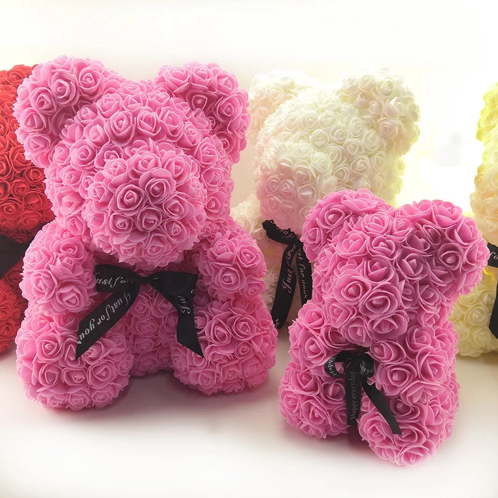 Flower Rose Bear Artificial  Flower Foam Rose Teddy Bear Valentine Gifts Items