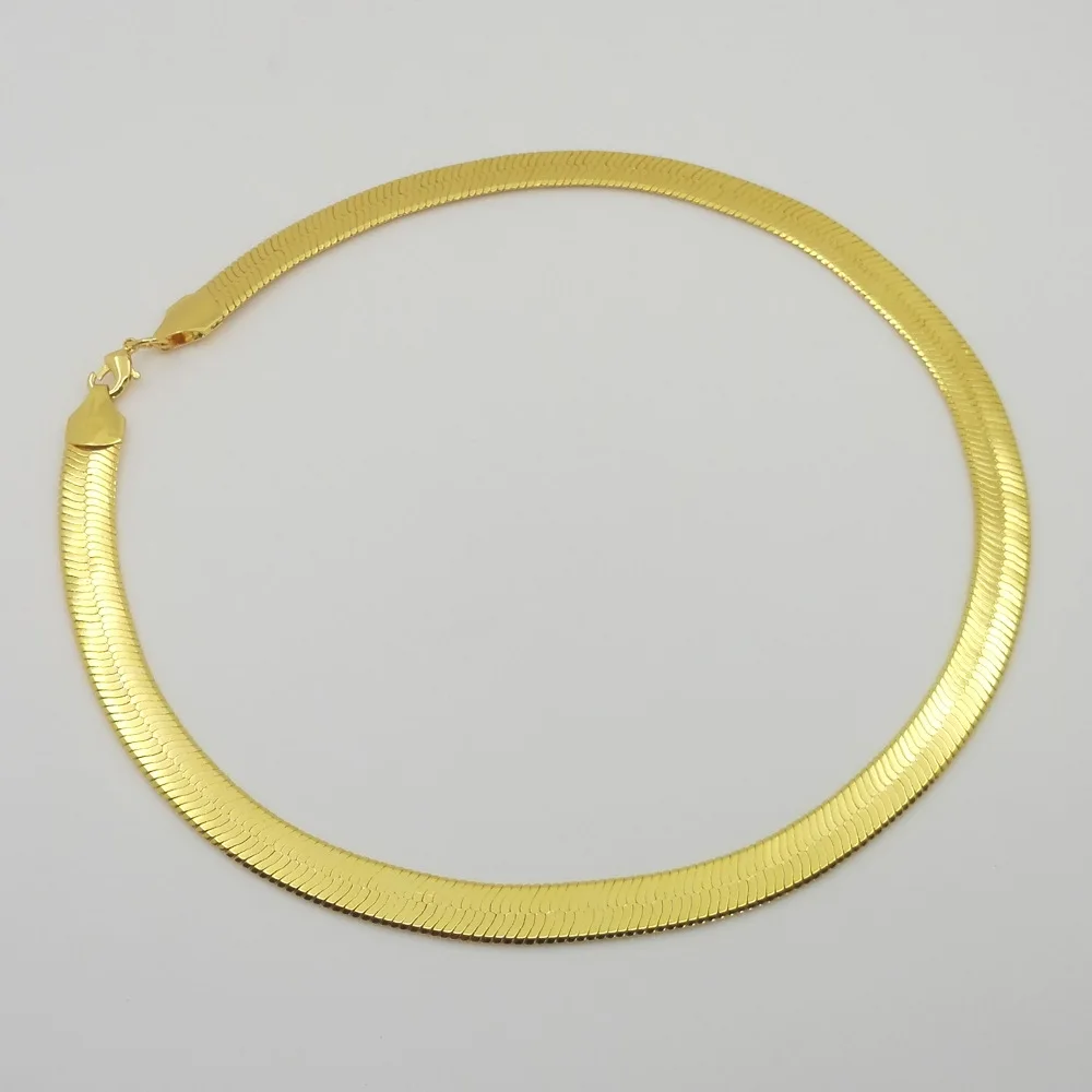 Custom Jewelry 18K Gold Herringbone Chain 6mm