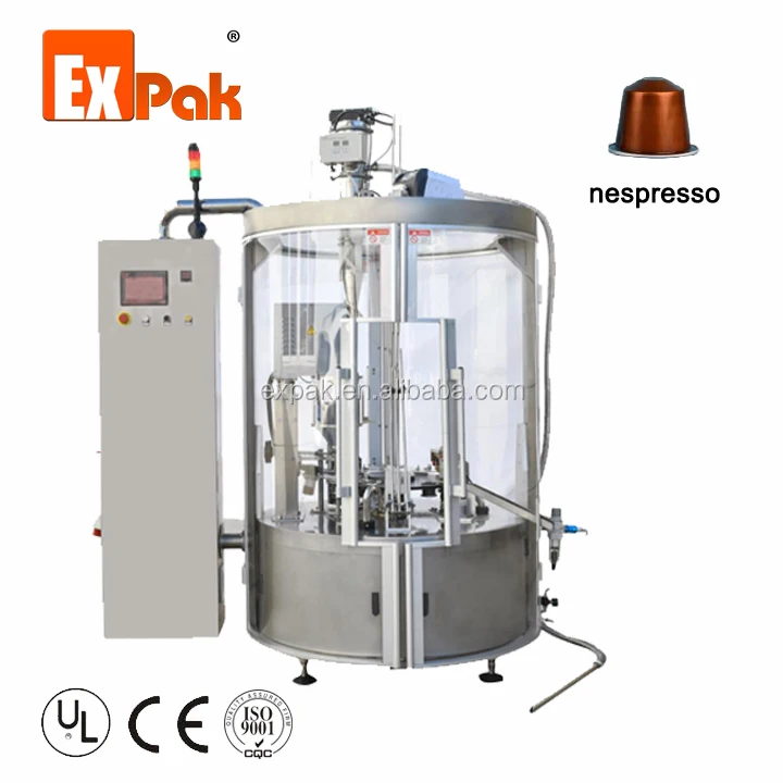 Rotary nespresso coffee capsule filling and sealing machine
