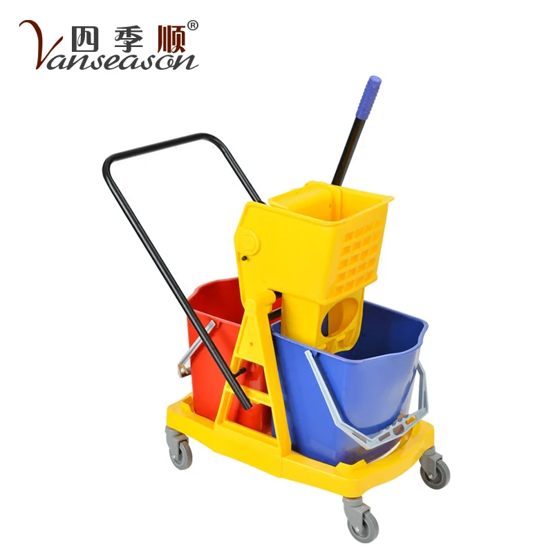 Двойная пластиковая Швабра для очистки отеля, тележка с ведром