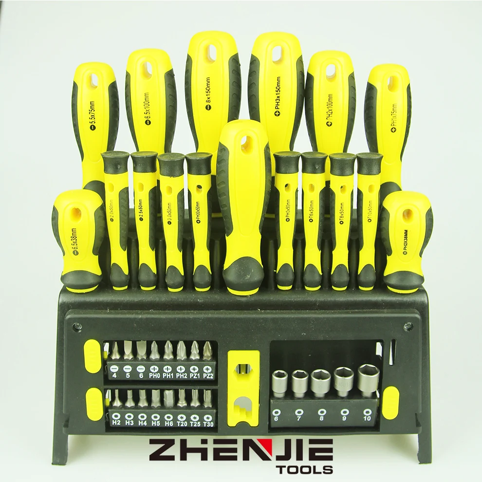 Crv Hot Selling Plastic Handle Household Bit Sets Ratchet Vde Plum Blossom Screwdriver
