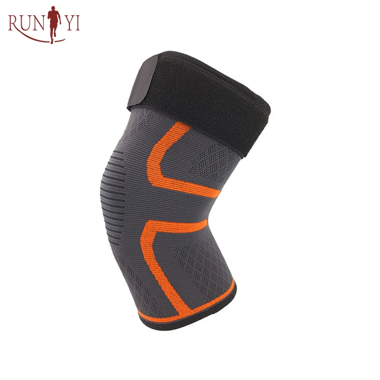 Hot Sale Elastic Compression Knee Sleeve knee straps support knitted Nylon Knee wrap Brace