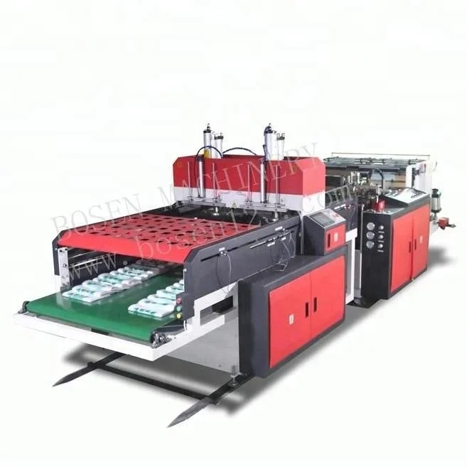 Automatic Bottom/side Sealing Ziplock Carry Cement Packaging T-shirt Shopping Rolling/linkable Bag Making Machine