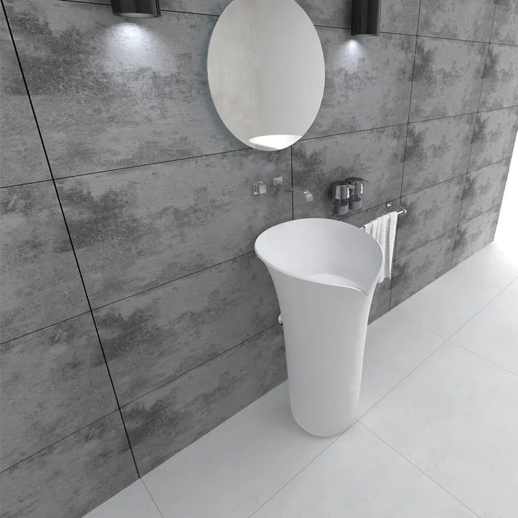 SM-8513 Pedestal Stone Sink, Bathroom Freestanding Basins