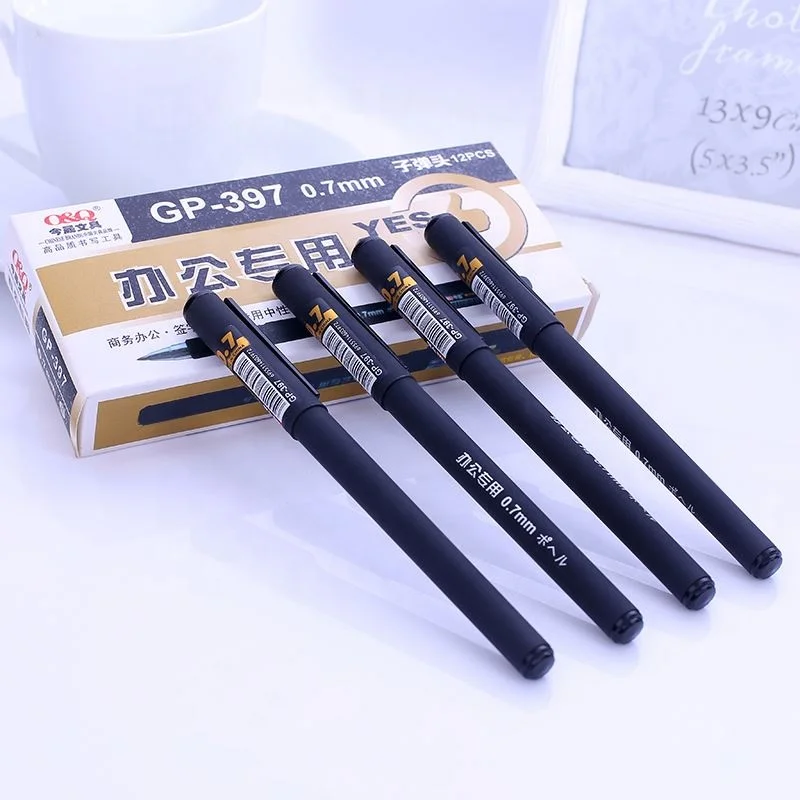 Excellent quality black/blue stylish non-toxic 0.7mm office use plastic gel pens
