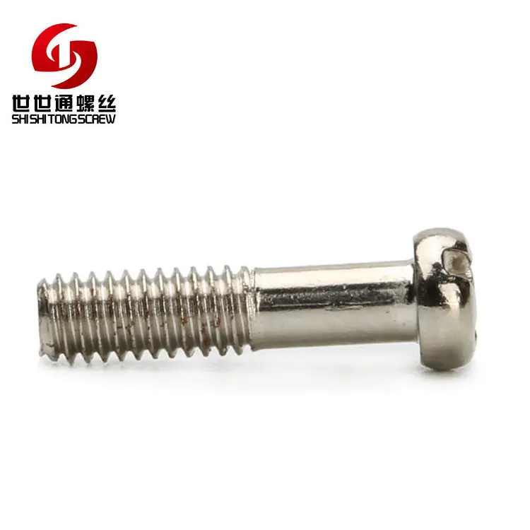 Nickel Plated Half Thread Pan Head Cross Slot Reduced Shank Screw