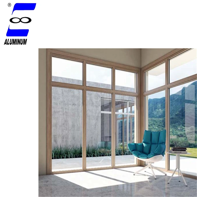 Aluminum fixed panel window with double insulated glazing