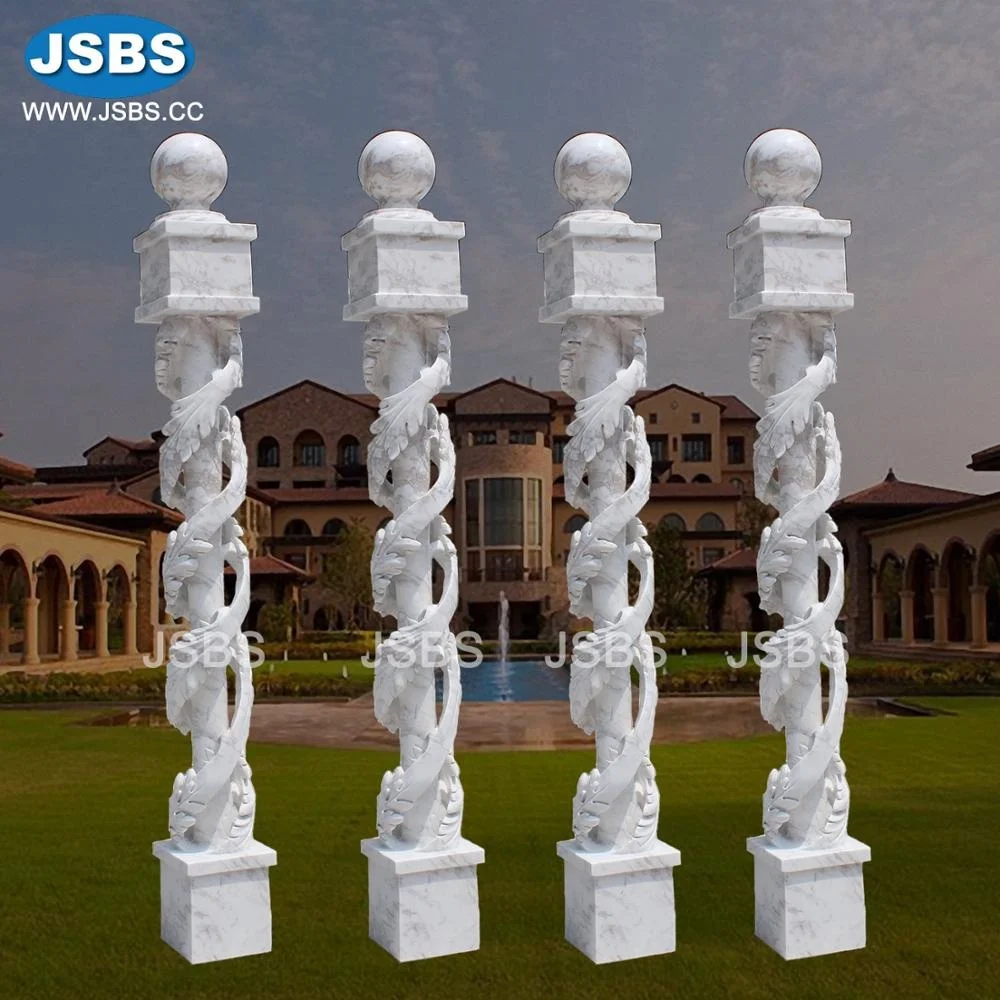 modern home decorative white marble pillars and columns corner post luxury leaves design