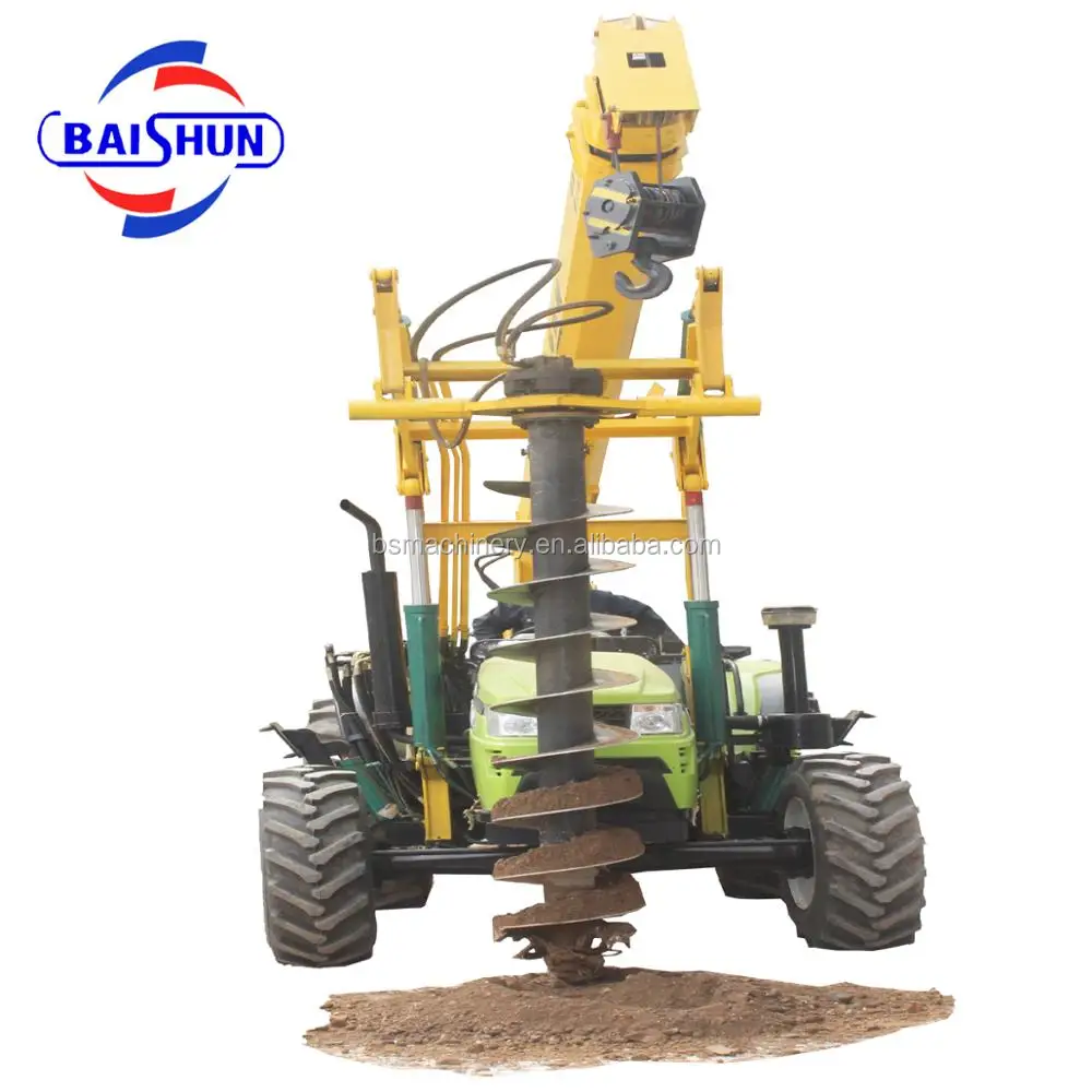 Good Quality BS1000 Crane Mounted Wooden Pole Erection Pile Driver Machine for Utility Poles