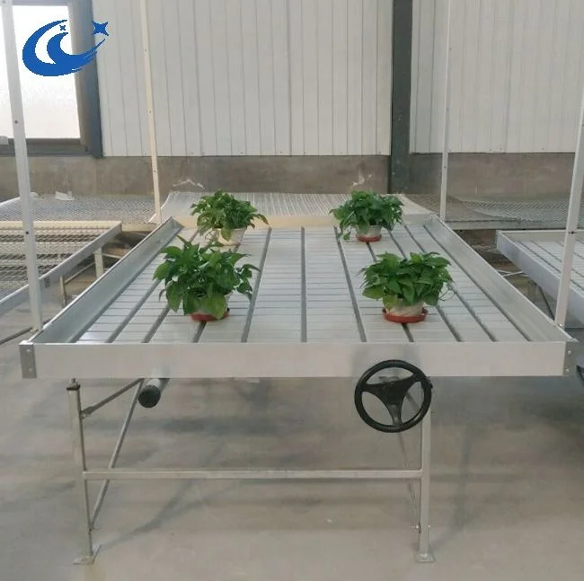 44ftx8ft flood table  greenhouse rolling tableHydroponic ebb and flow rolling bench growing flood drain tray