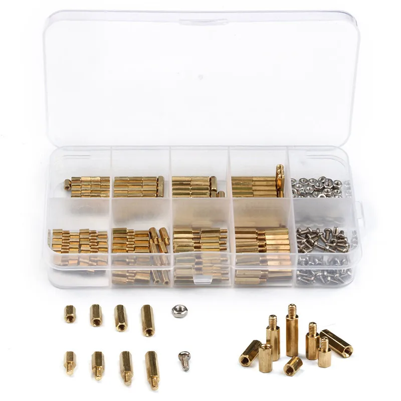 Professional bolts and nuts brass copper stand off kit hex column spacer wholesale screws screw nut fastener tool