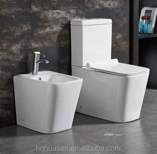 Square Sanitario Bathroom Pissing Toilet Suite with Bidet