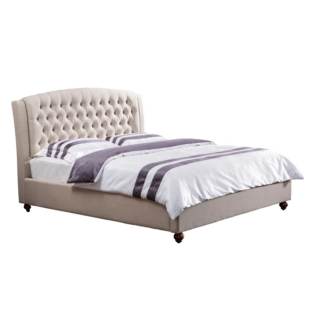 Французский стиль ткань отделка Лифт кнопка вверх “постели хранения