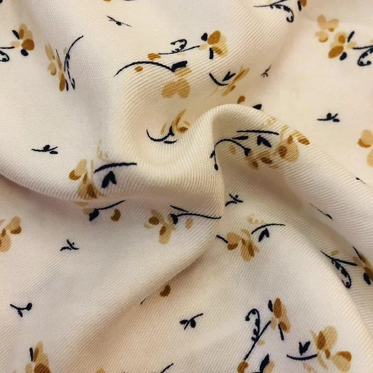 Factory Price Elegant Nice Quality Small Flower Woven 100% Rayon Printed Viscose Twill fabric