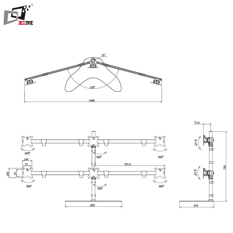 Best Telescopic Stable 6 Screen Monitor Stand With Reasonable Price