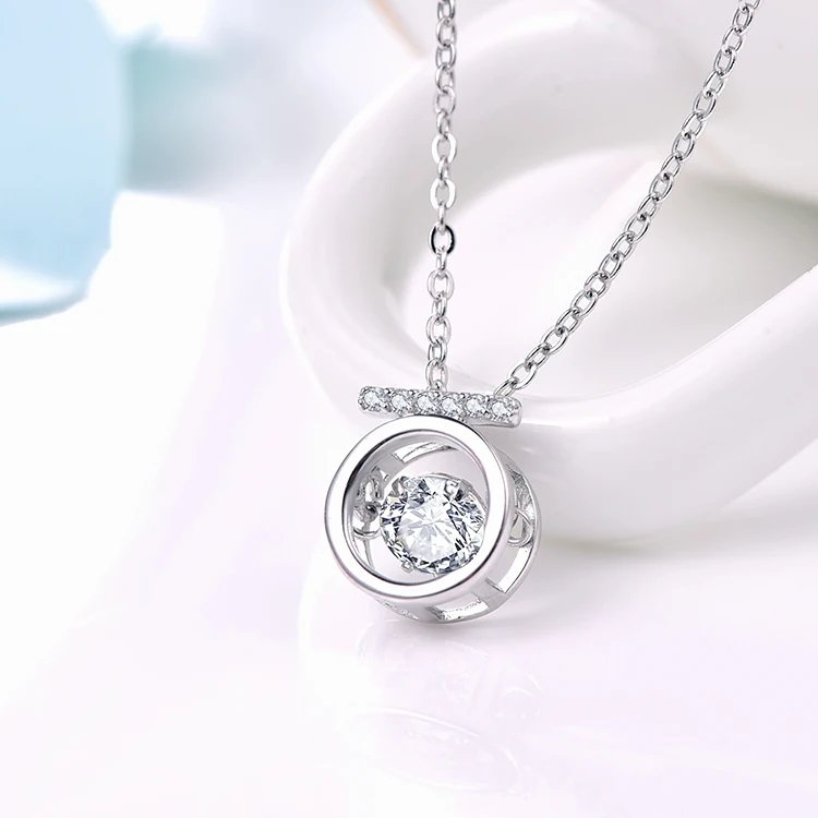 ZHILIAN Minimalist Crystal Jewelry Sterling Silver 925  Silver Charm Necklace Fashion Pendant Destiny Jewelry