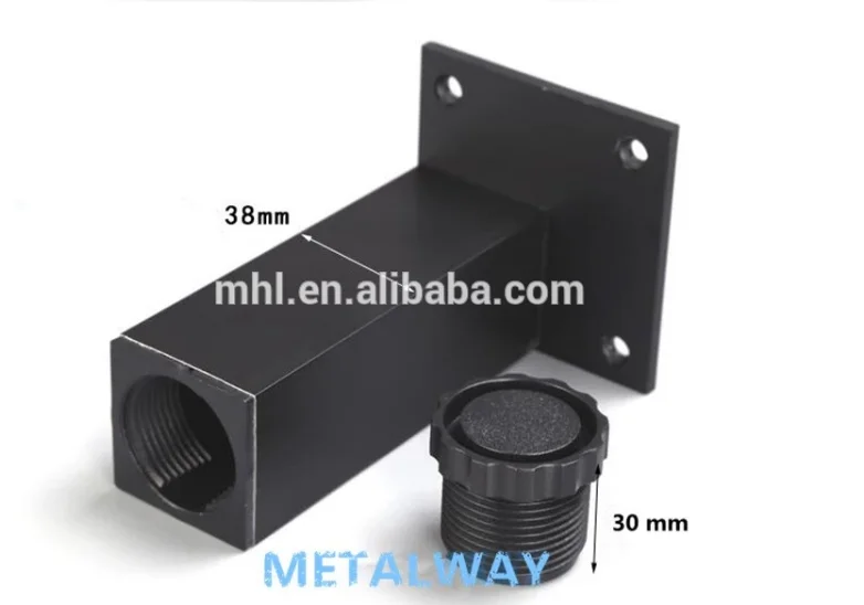 Регулируемые черно-белые квадратные трубки из алюминиевого сплава для нижней части шкафа, опорные ножки для дивана, кровати