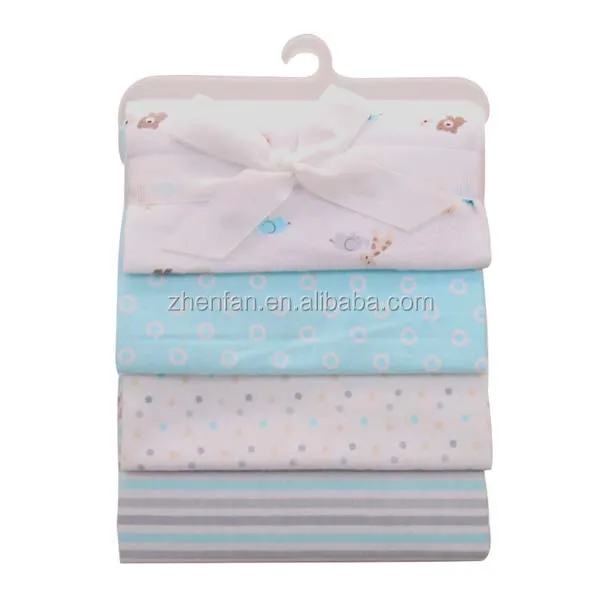 100%cotton flannel baby newborn receiving blanket with 4 in 1 gift bag