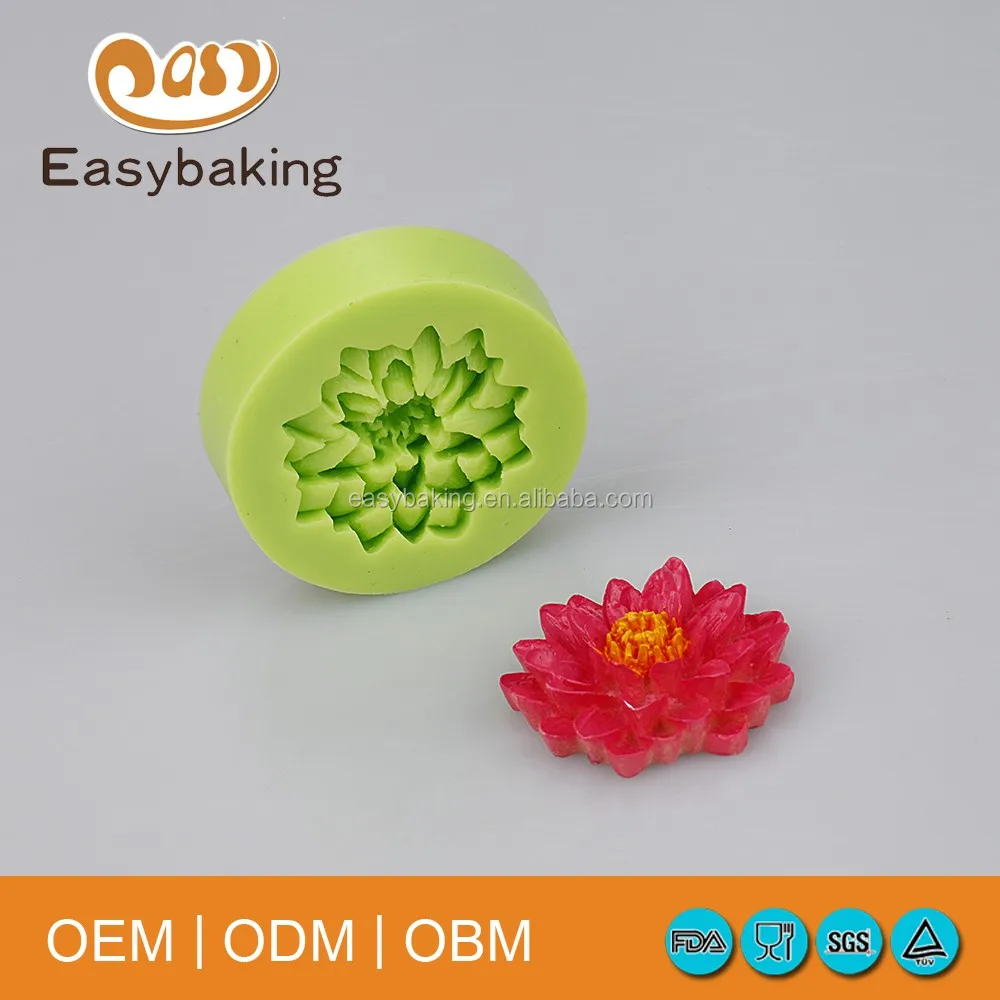 Polymer Clay Resin Fondant Water Lily Lotus Flower Silicone Molds