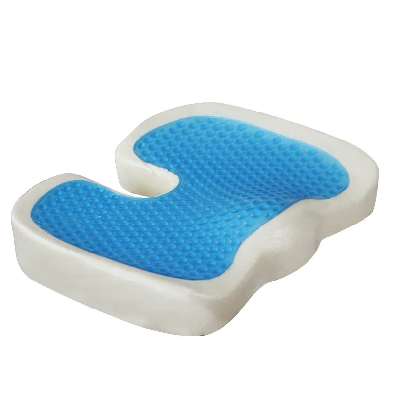 coccyx seat cushion cool gel memory foam large orthopedic tailbone pillow for sciatica back and tailbone pain relief car cushion