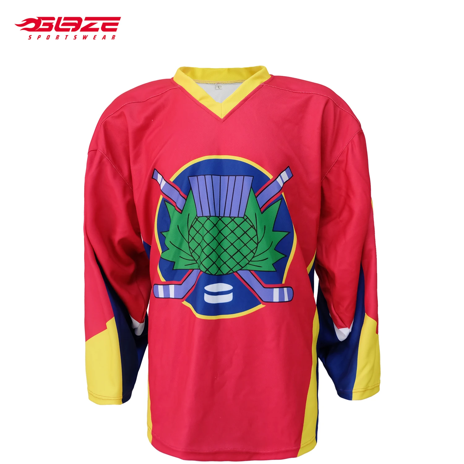 Оптовая продажа, индивидуальный дизайн, сублимационная футболка для хоккея с шайбой