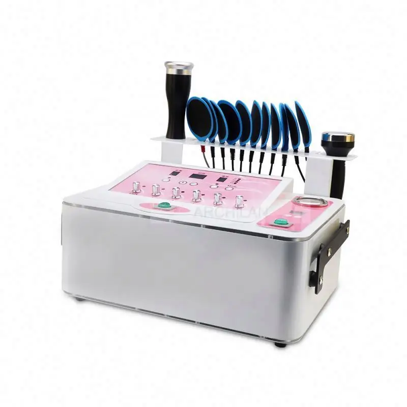 3in1 Ultrasonic cure ems beauty instrument lymphatic drainage vacuum therapy machine