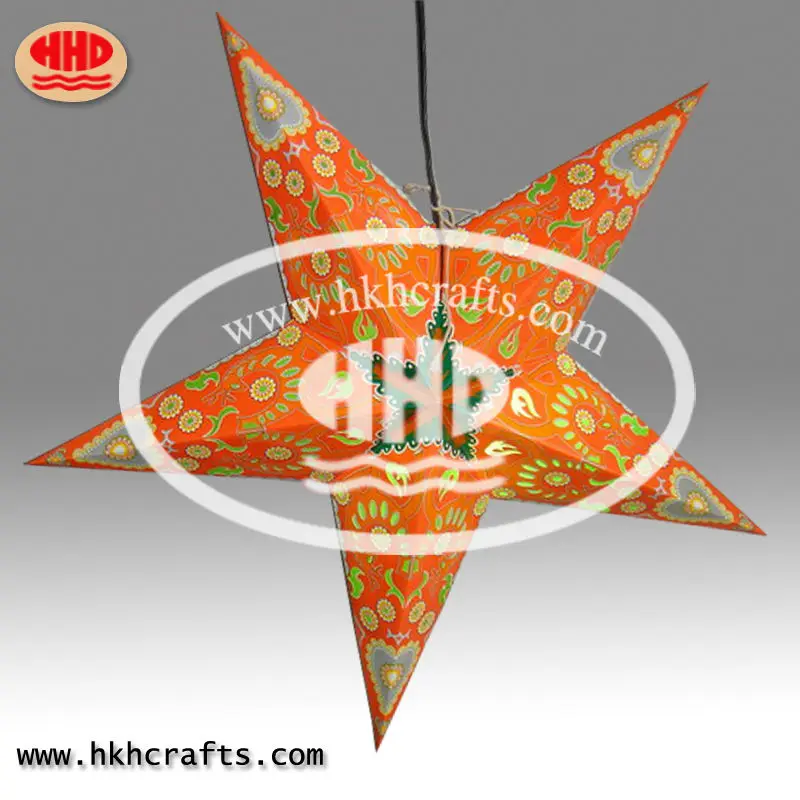 
Fiesta color print decor star paper light 