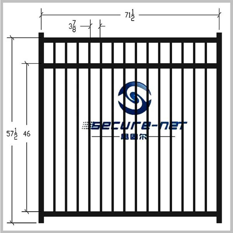 Commercial Welded Wrought Iron Gate Grill Fencing for Garden Fence with Spear top