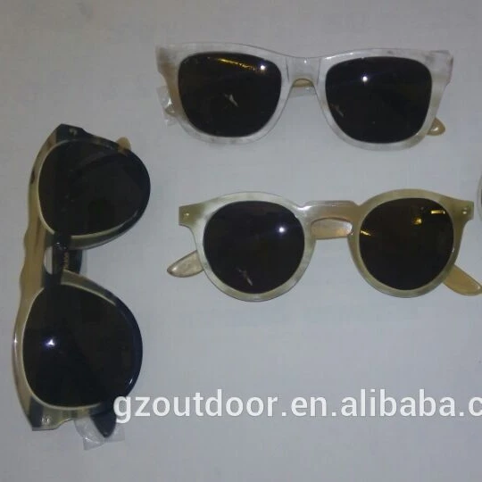 
best quality white bull ox buffalo horn TAC lenses sunglasses,vintage fashion optional round ,natural handmade spectacles 